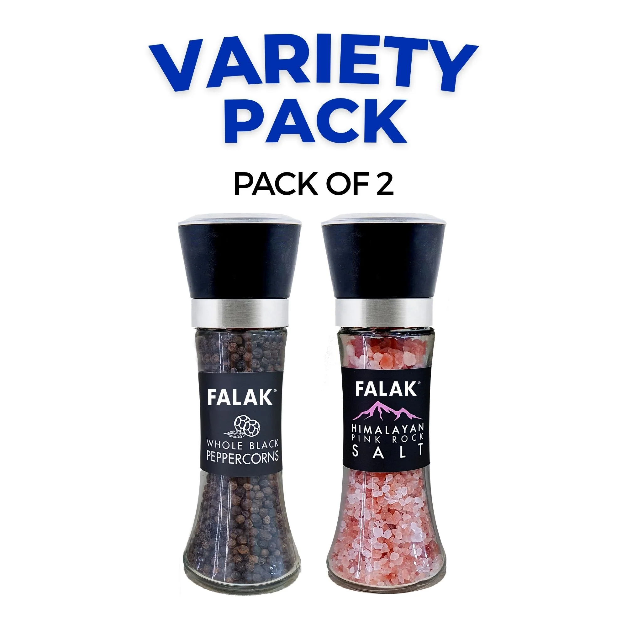 Himalayan Pink Salt + Black Peppercorn Grinder